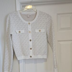 Michael Kors White Patterned Cardigan